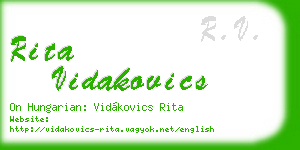 rita vidakovics business card